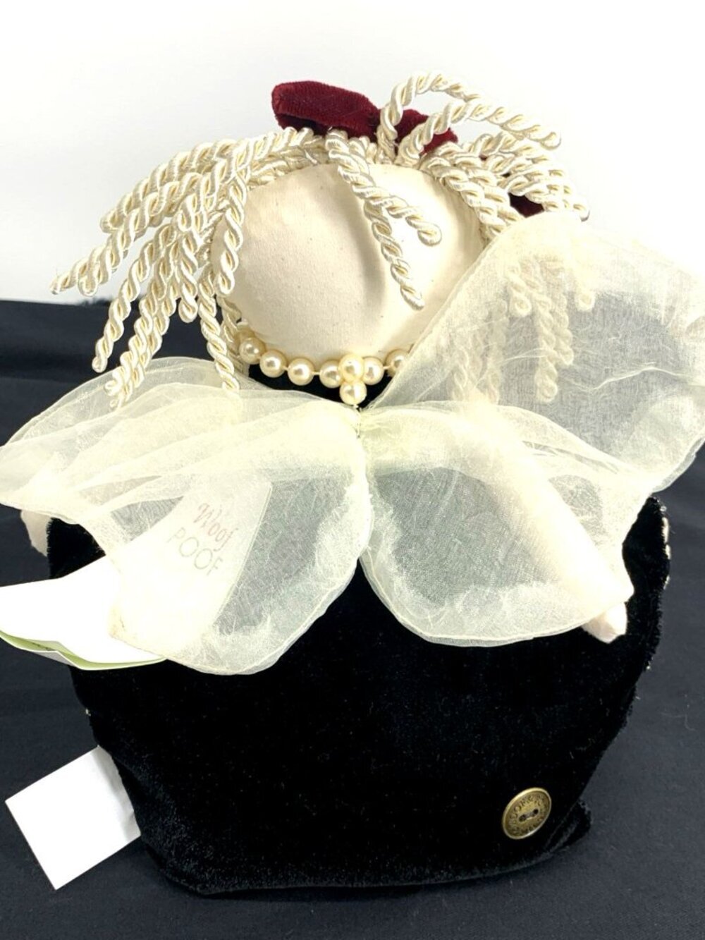 Woof N Poof Luminous Angel Fairy White Hair Faux Pearl Necklace Weighted NWT 15" - Picture 6 of 9